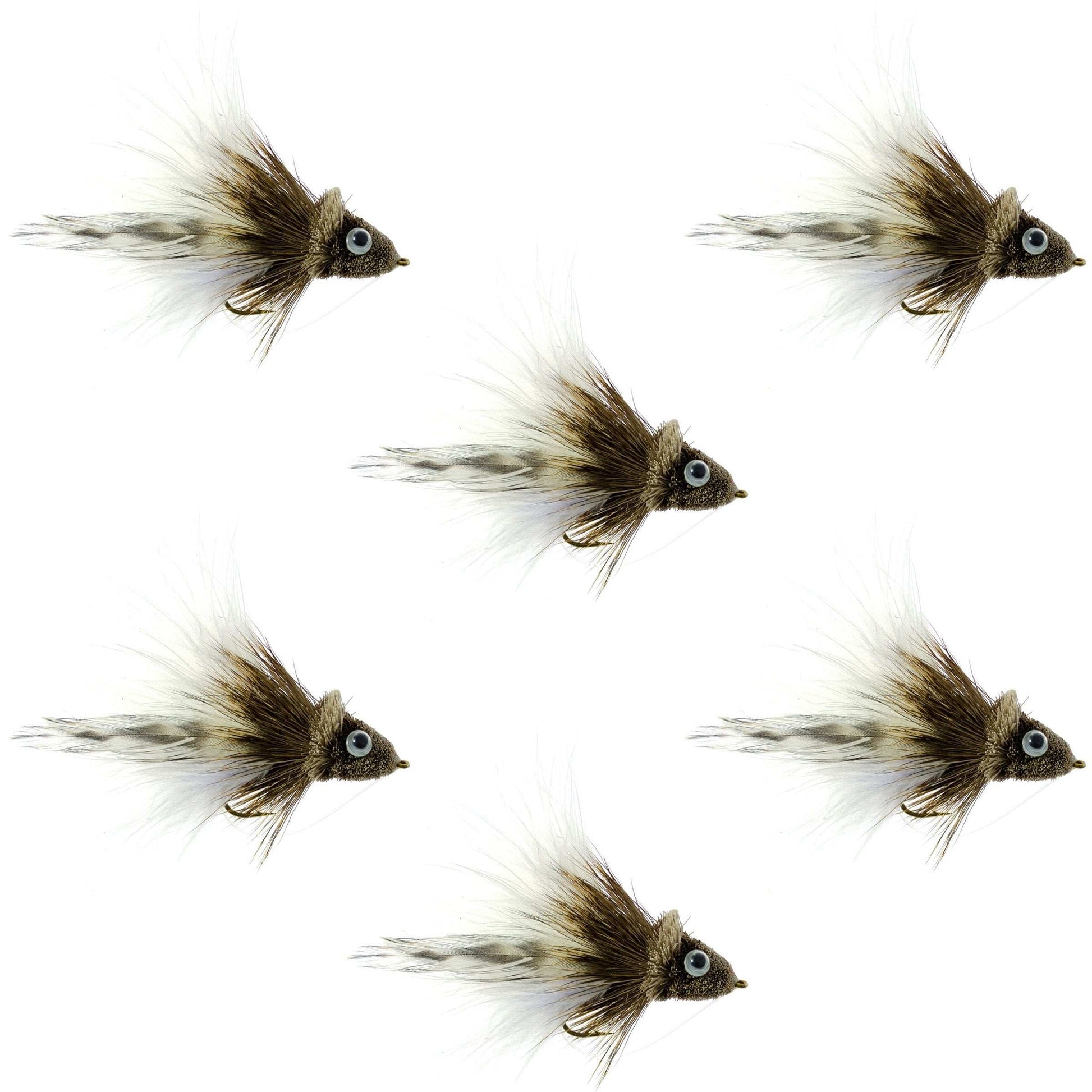 Premium White Marabou Dahlberg Diver Flies - Size 4 for Bass Fishing - Korvel