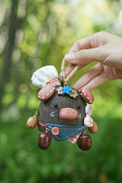 The Forest Chef - Handcrafted Nut Shell Piggy Doll