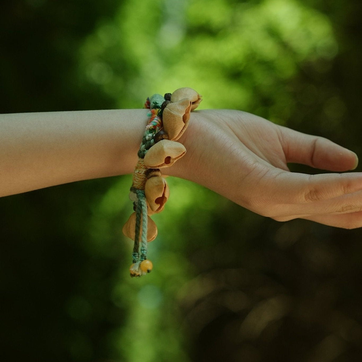 The Happy Pistachio - Hand-Braided Natural Shell Bracelet