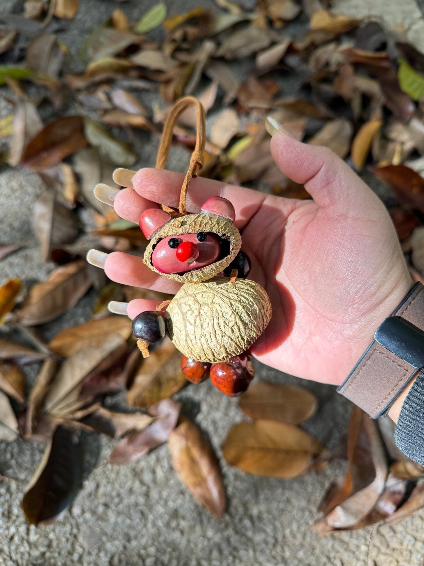The Little Nut Sprite - Handcrafted Walnut Doll Charm