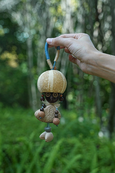 The Mushroom Sprite - Unique Nut Shell Doll with Button Eyes