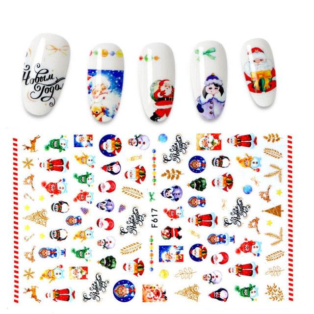 Calcomanías de Arte de Uñas 3D - Letras en Inglés y Diseños de Corazón
