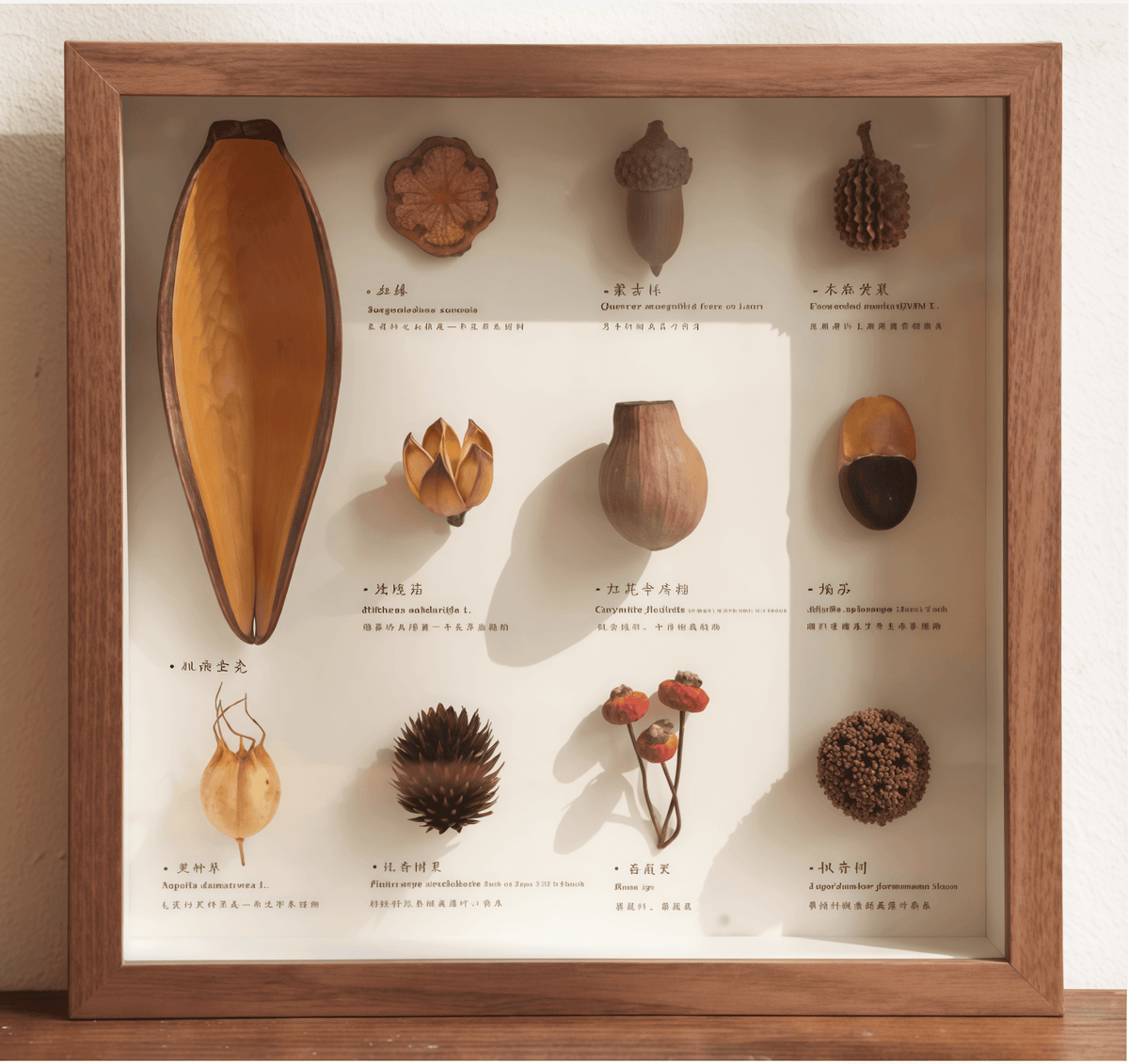 La Voûte à Graines de la Forêt Tropicale - Art en Boîte d'Ombre