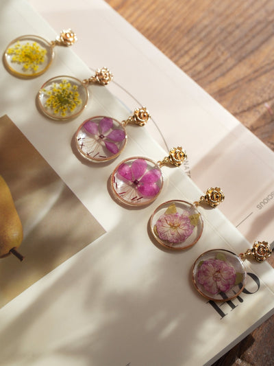 Ensembles de Boucles d'Oreilles en Fleurs Pressées "Secret Garden"