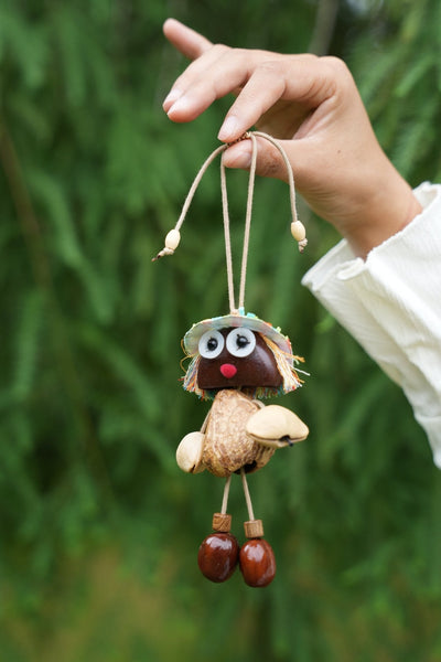 The Seed Sprite - Handcrafted Nut Shell Doll Charm