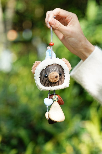 The Woodland Tales - Handcrafted Nut Shell & Wood Bag Charms