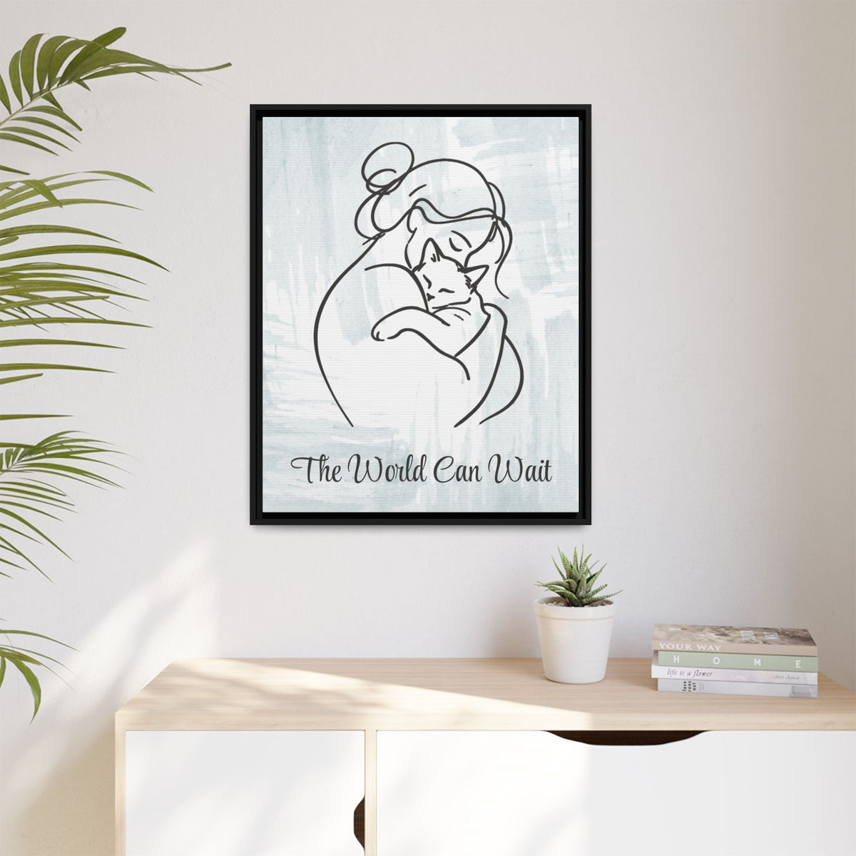 L'impression sur toile Chat Le Monde Peut Attendre