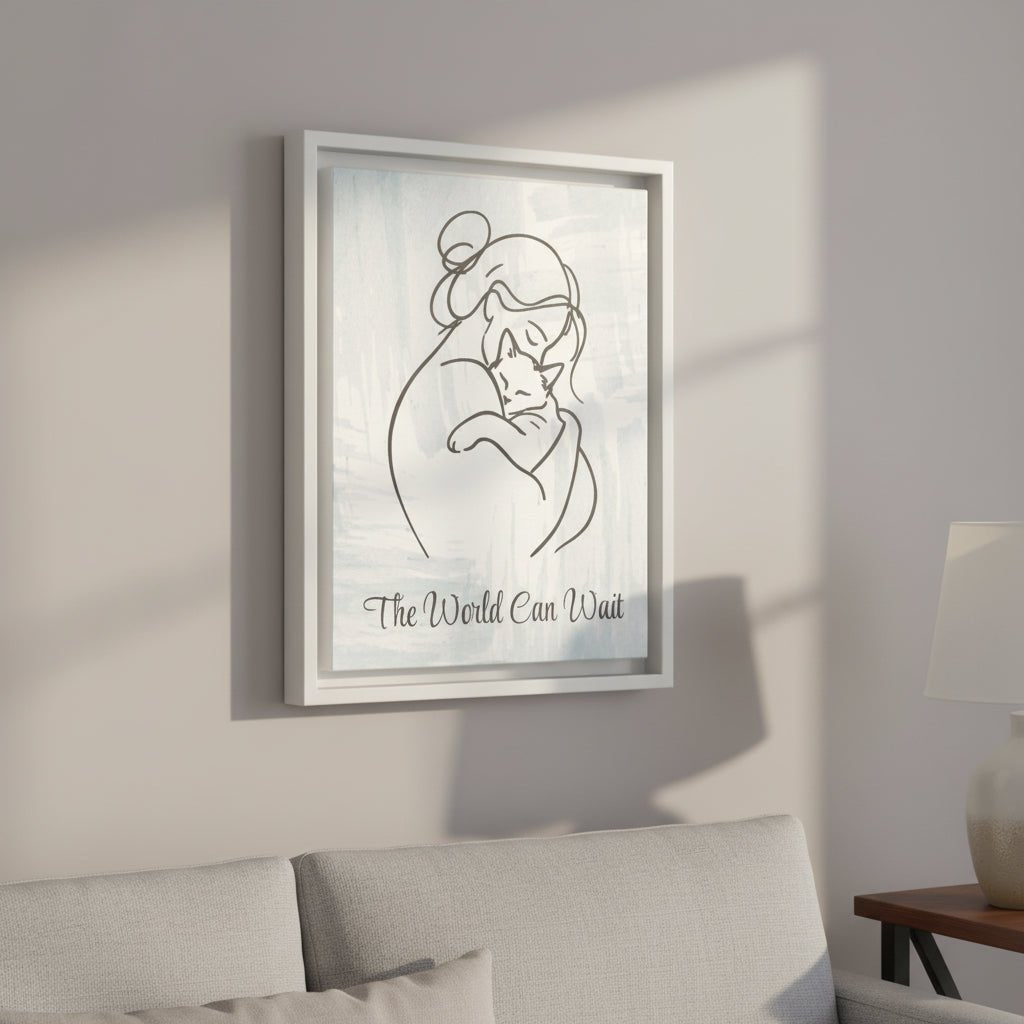 L'impression sur toile Chat Le Monde Peut Attendre