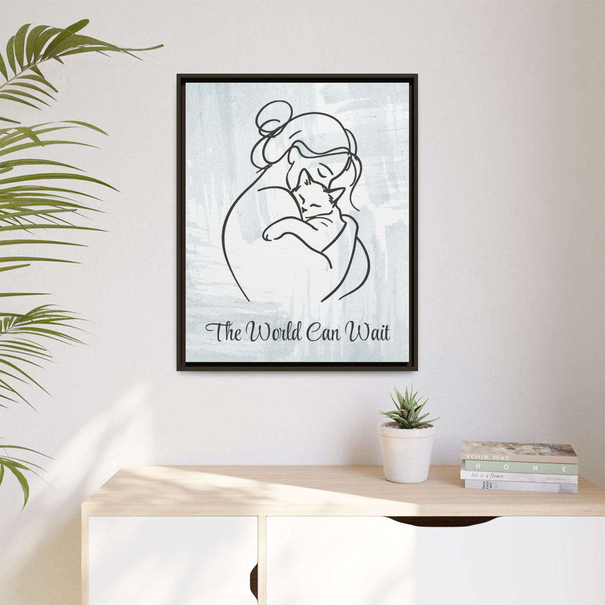 L'impression sur toile Chat Le Monde Peut Attendre