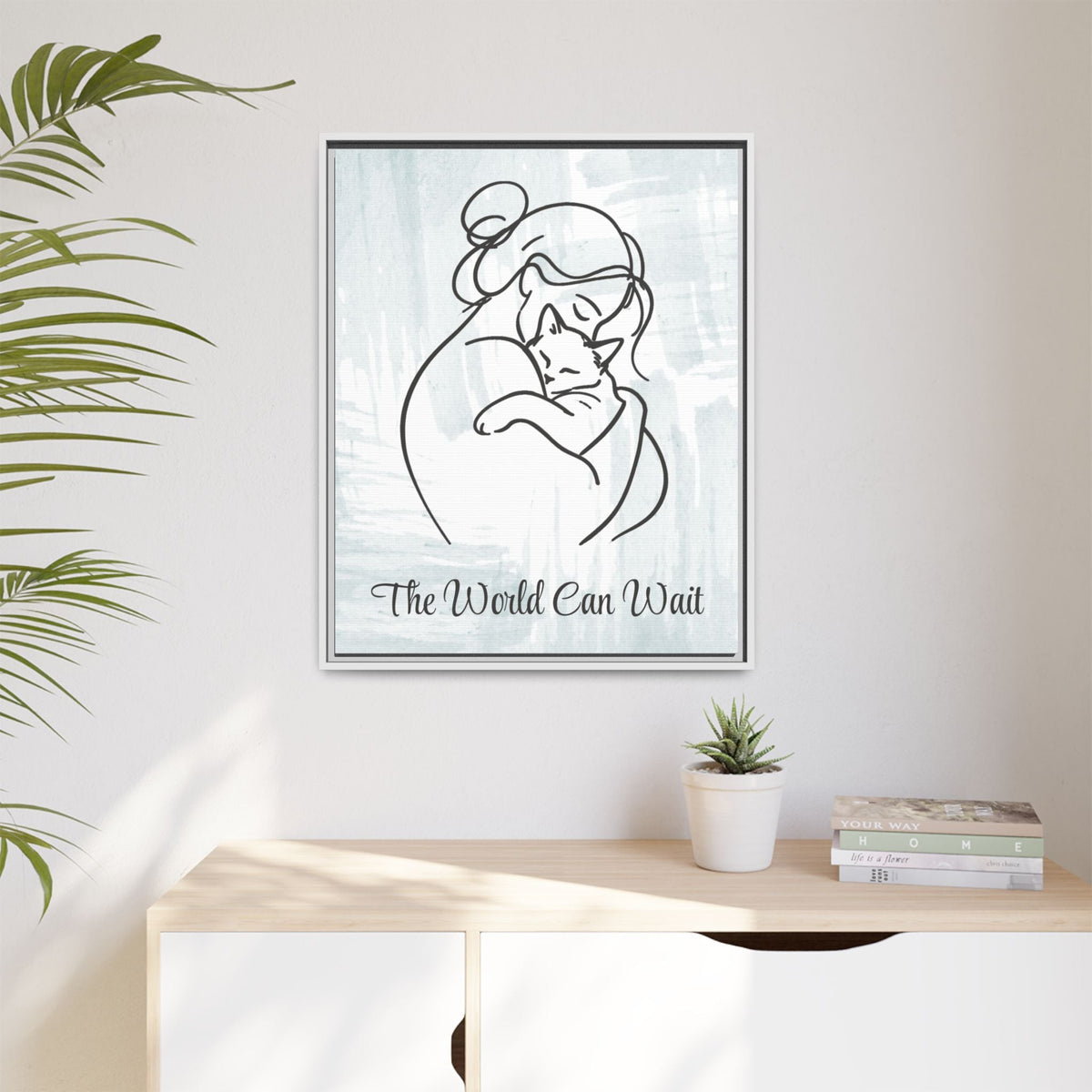 L'impression sur toile Chat Le Monde Peut Attendre