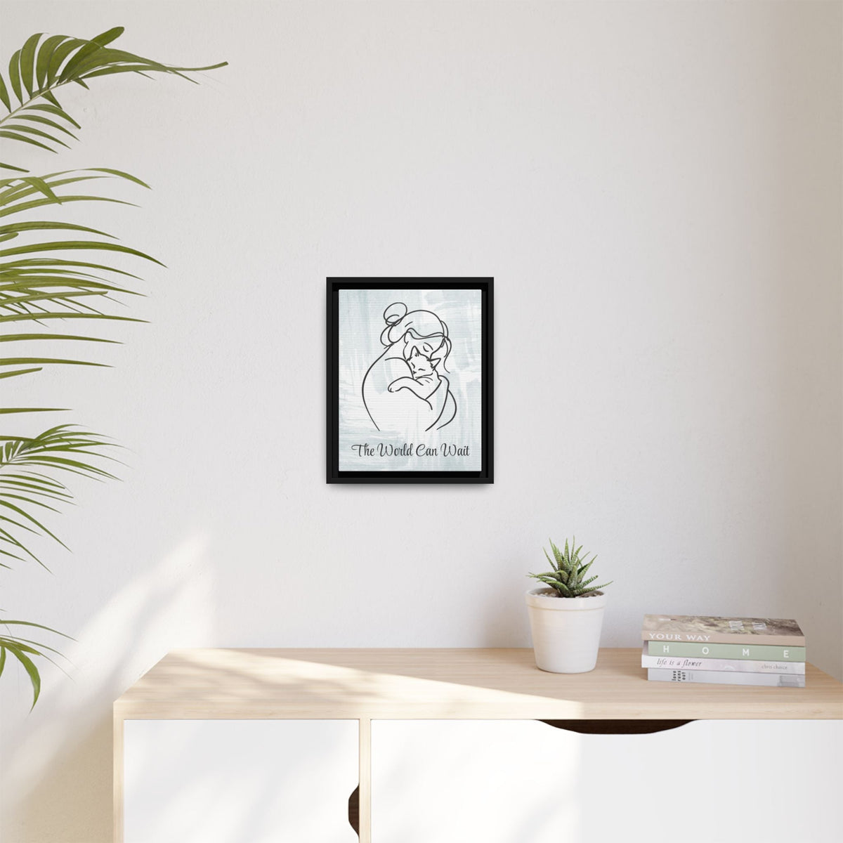 L'impression sur toile Chat Le Monde Peut Attendre