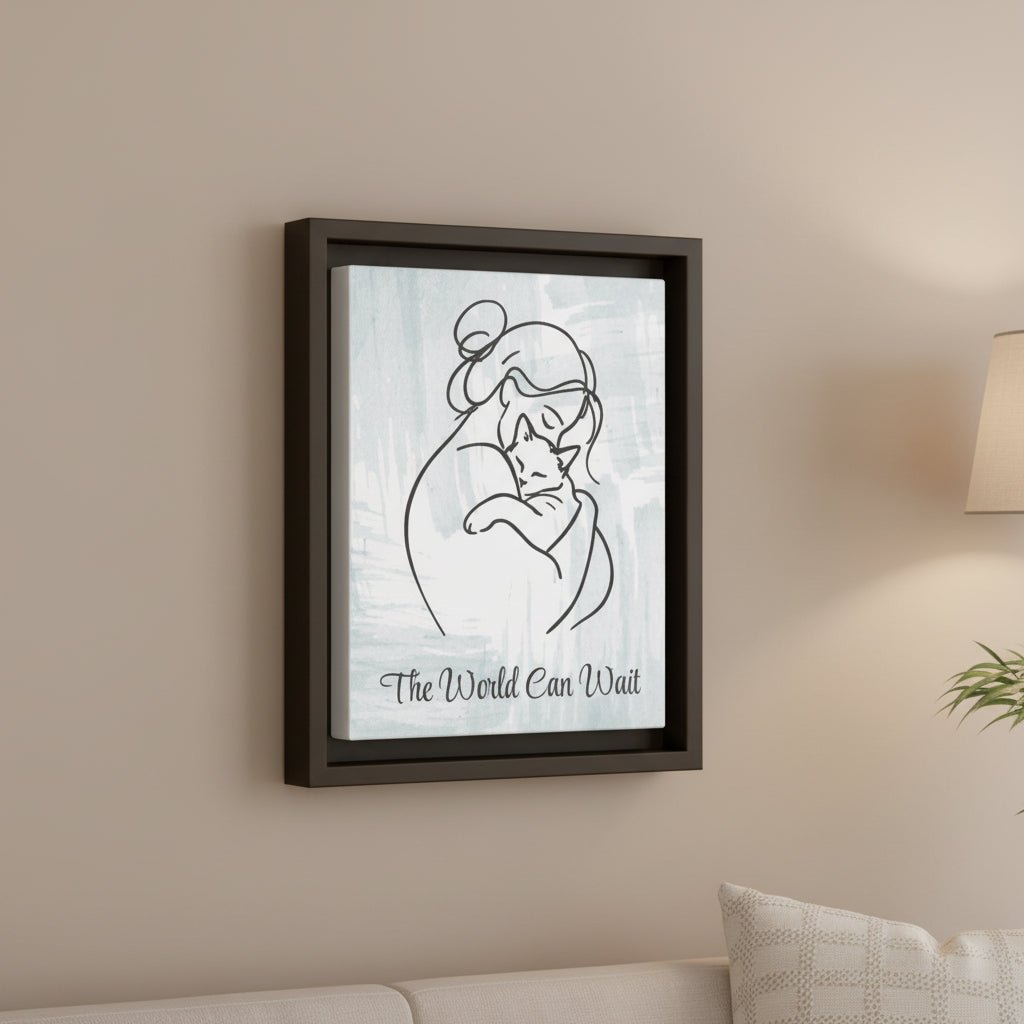 L'impression sur toile Chat Le Monde Peut Attendre