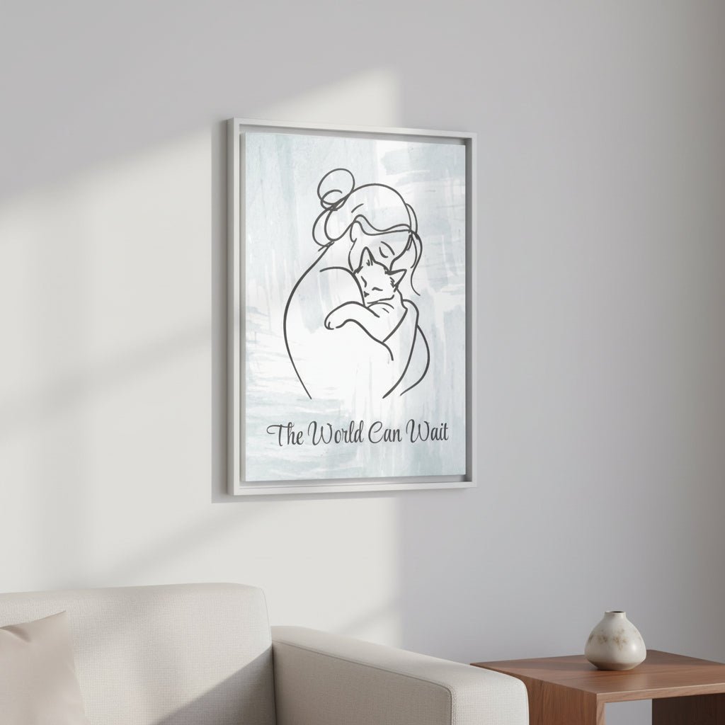 L'impression sur toile Chat Le Monde Peut Attendre