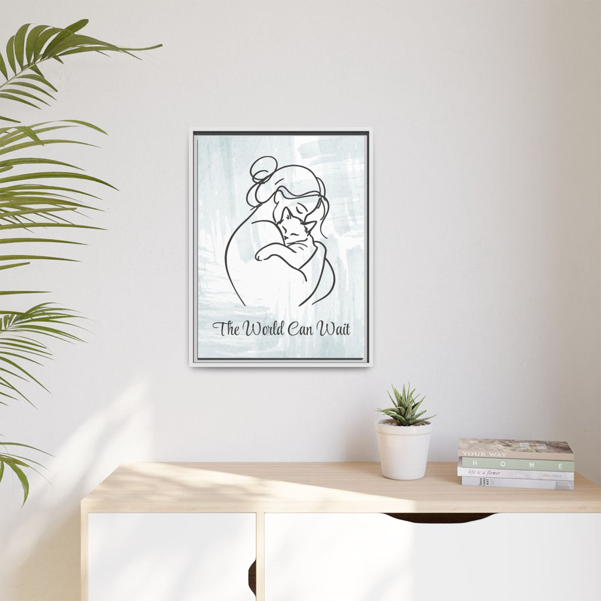 L'impression sur toile Chat Le Monde Peut Attendre