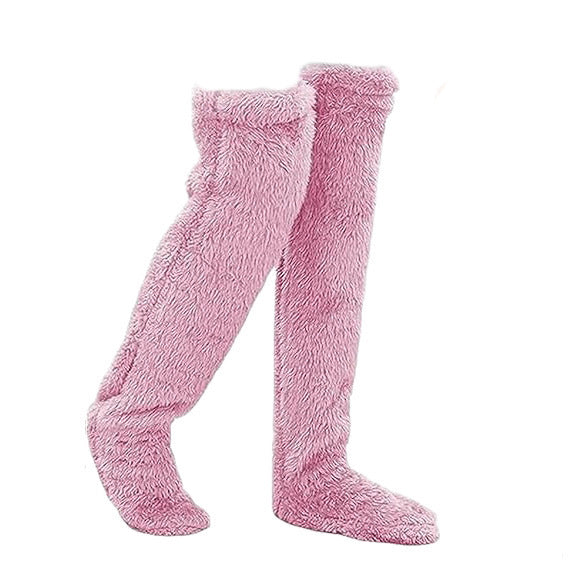 Thick leg warmers, knee pads, warm plush pants, long leg exposed socks - Korvel