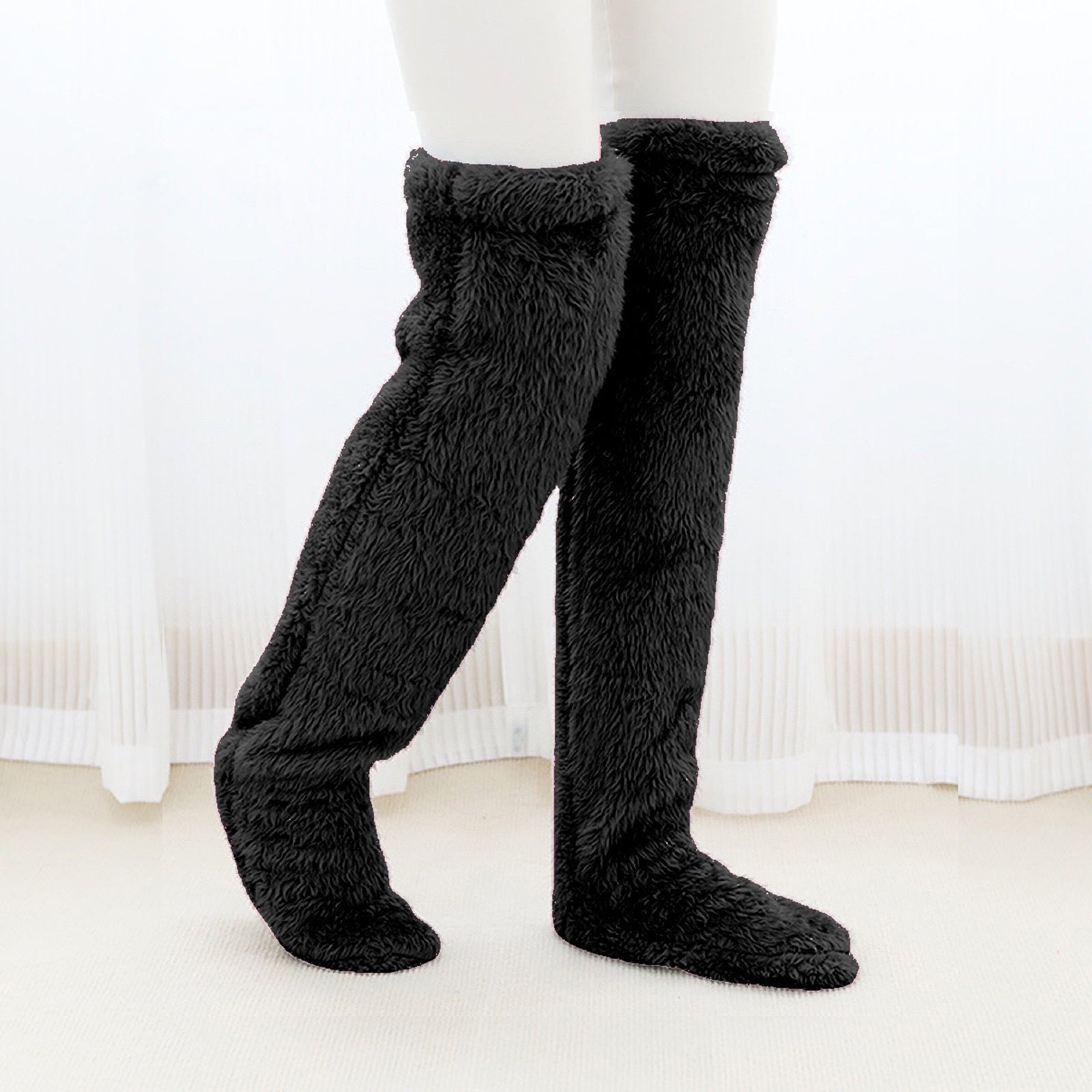 Thick leg warmers, knee pads, warm plush pants, long leg exposed socks - Korvel