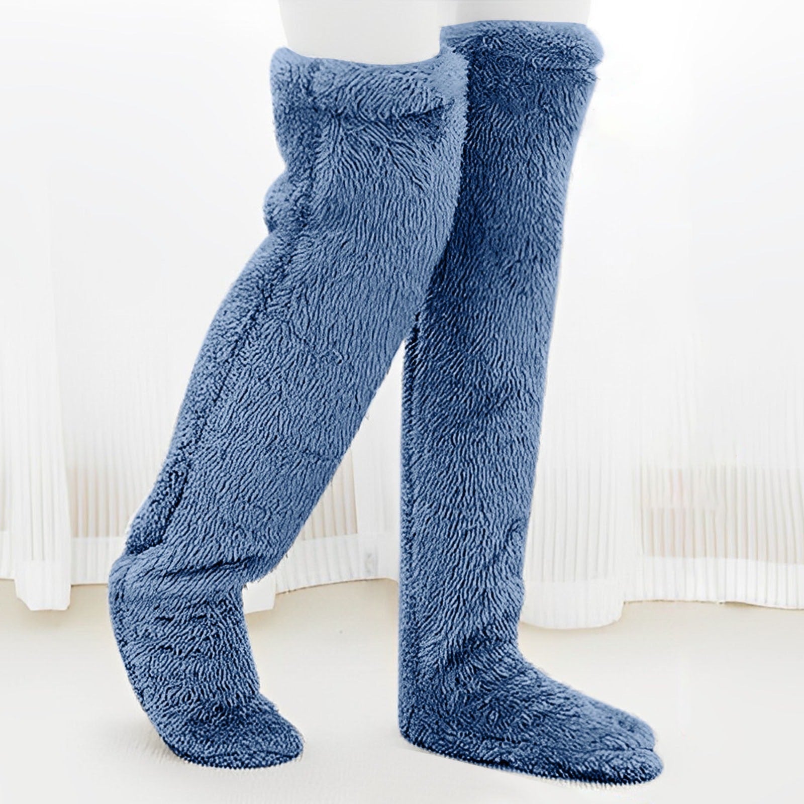 Thick leg warmers, knee pads, warm plush pants, long leg exposed socks - Korvel