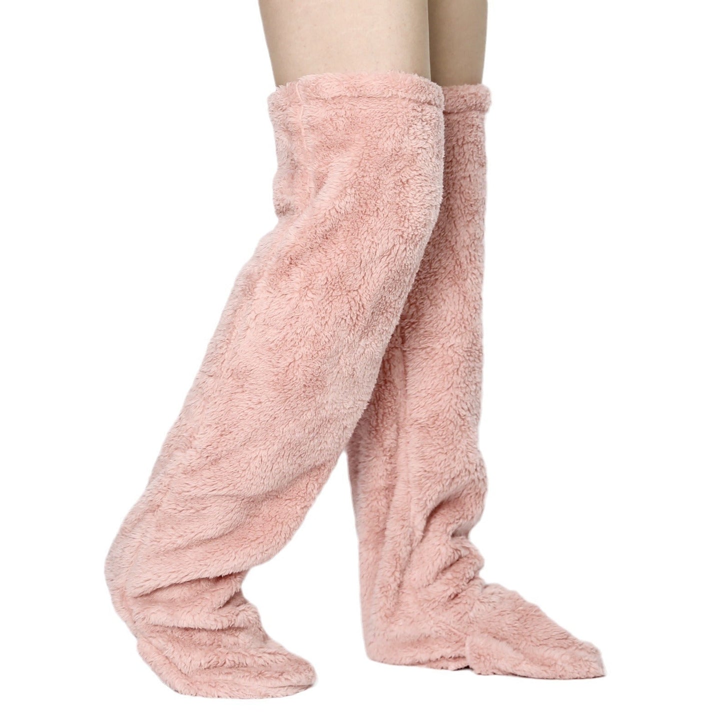 Thick leg warmers, knee pads, warm plush pants, long leg exposed socks - Korvel