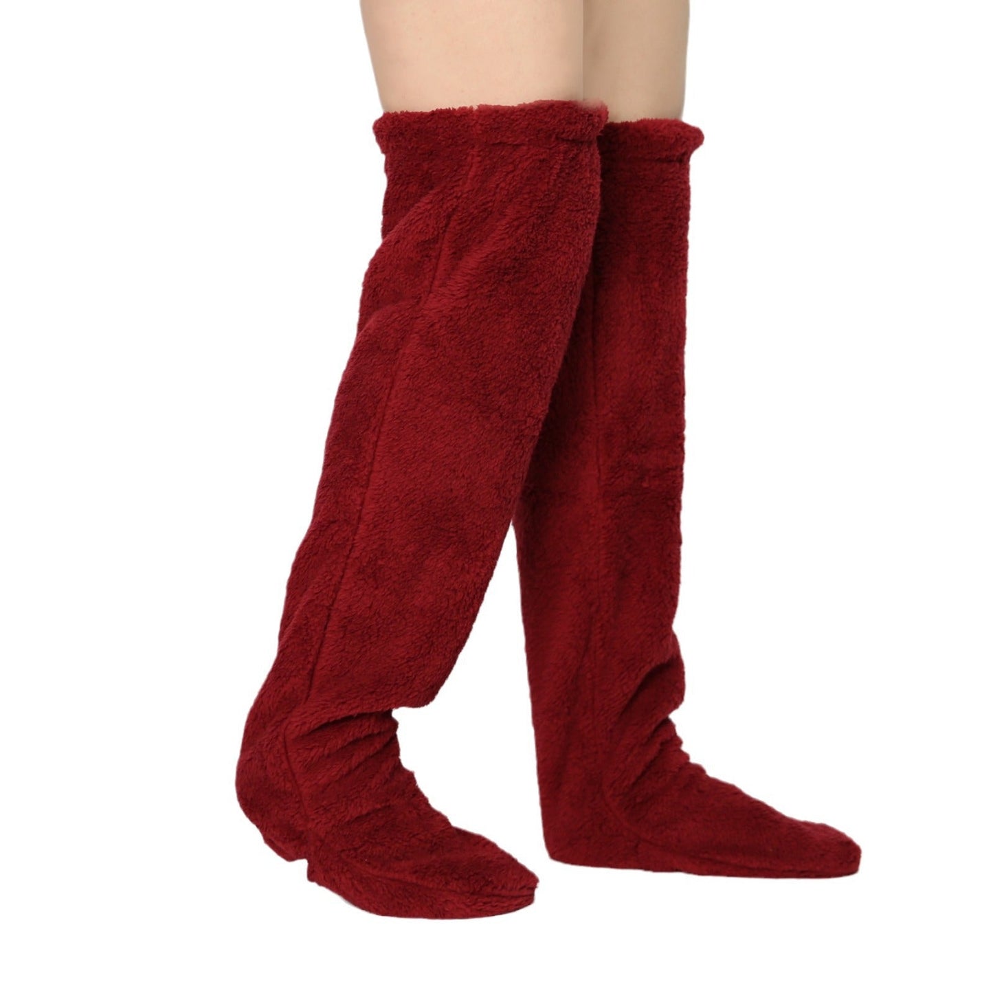 Thick leg warmers, knee pads, warm plush pants, long leg exposed socks - Korvel