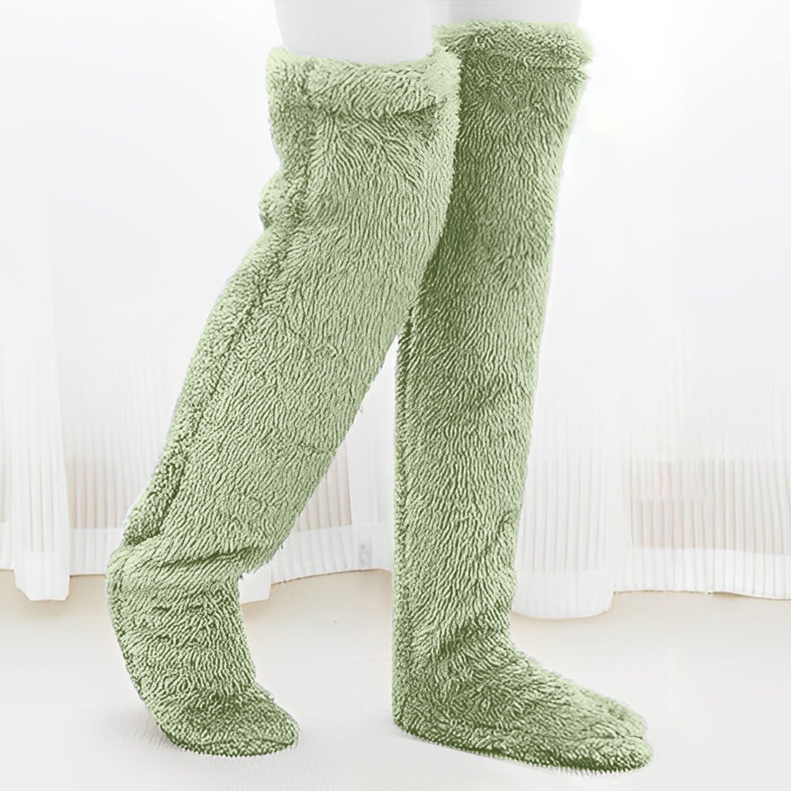 Thick leg warmers, knee pads, warm plush pants, long leg exposed socks - Korvel
