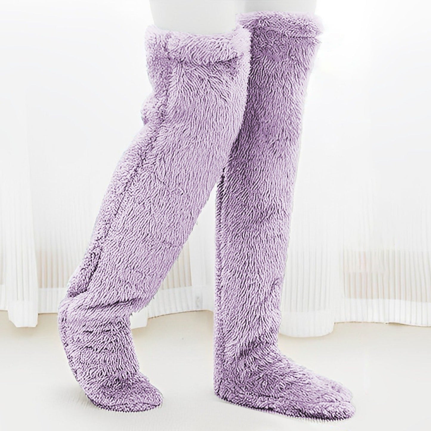 Thick leg warmers, knee pads, warm plush pants, long leg exposed socks - Korvel