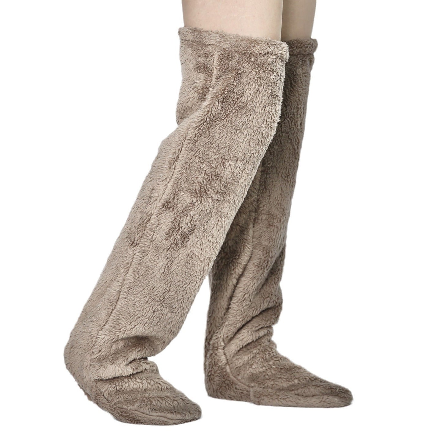 Thick leg warmers, knee pads, warm plush pants, long leg exposed socks - Korvel