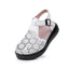 Thick soled toe sandals women's genuine leather sponge cake wedge heel hollowed out hole shoes flat bottomed women's shoes - Korvel