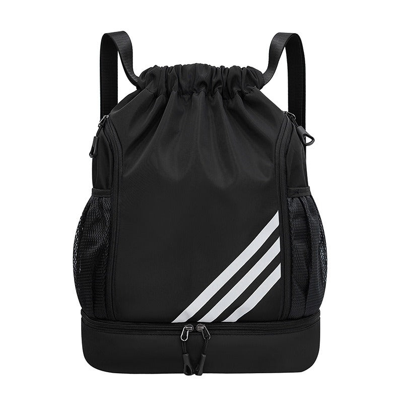 Thickened backpack, large capacity, ultra-light dry and wet separation sports swimming bag, drawstring training backpack - Korvel
