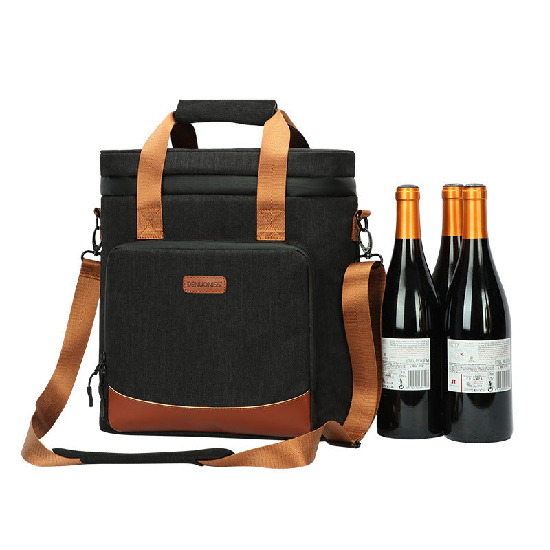 Thickened waterproof and anti-collision red wine bag to keep cold and chill wine portable ice bag insulation bag - Korvel