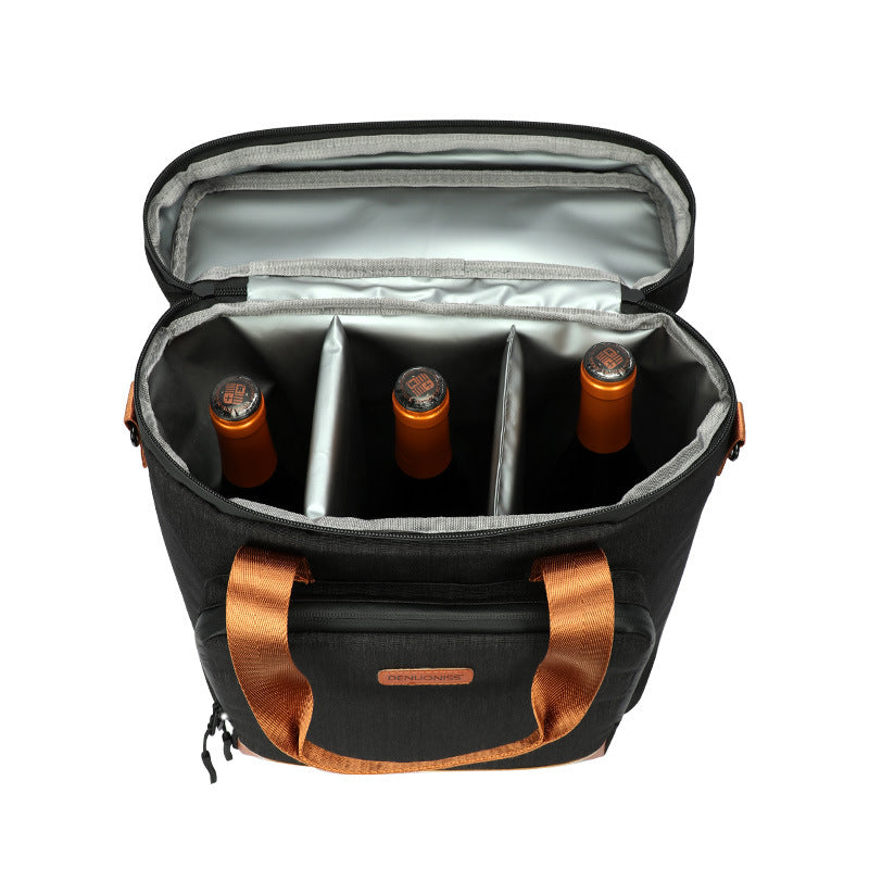 Thickened waterproof and anti-collision red wine bag to keep cold and chill wine portable ice bag insulation bag - Korvel