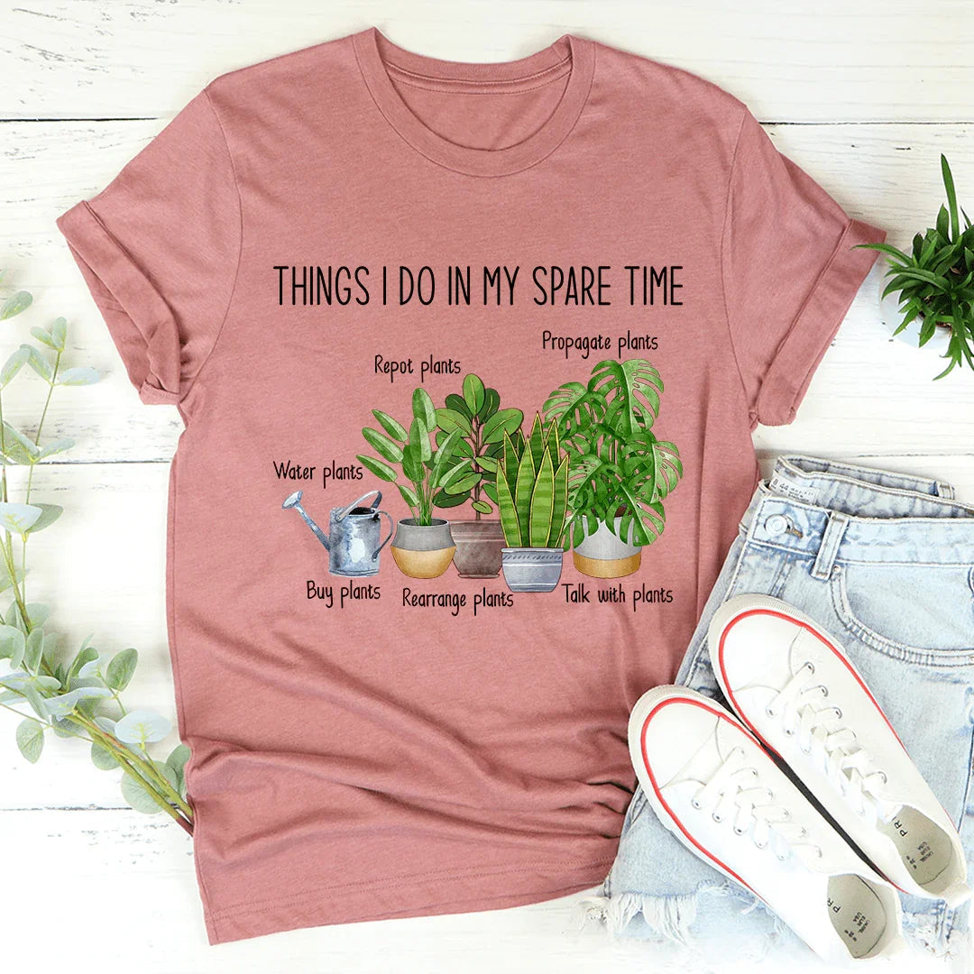 T-shirt « Choses que je fais pendant mon temps libre »