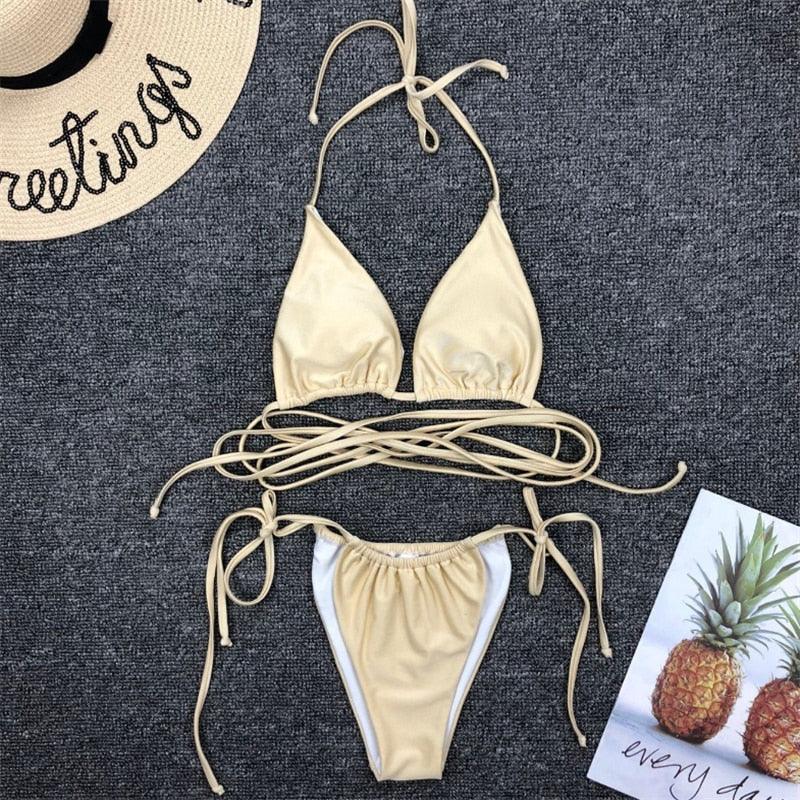 Premium High Cut Thong Bikini Set for Women