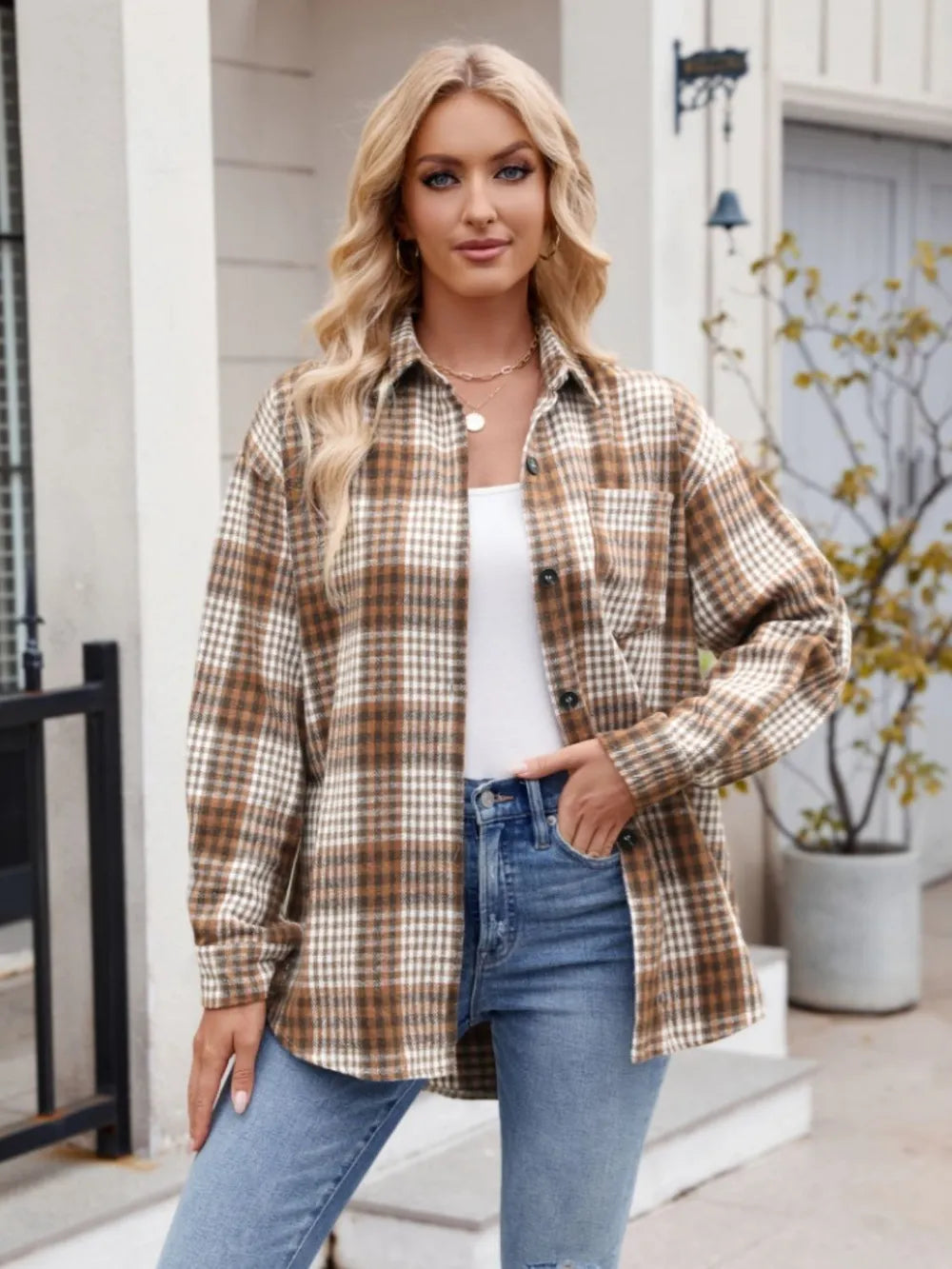 Thousand bird plaid button down flannel shirt - Korvel
