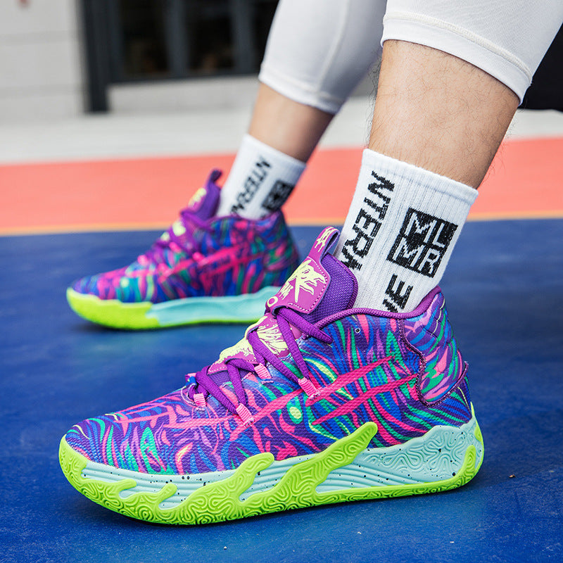 Three ball, third-generation purple MB.03 men's and women's indoor and outdoor shock-absorbing and anti slip basketball shoes - Korvel