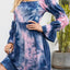 Robe à manches évasées à encolure carrée tie-dye