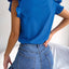 Elegant Tie Neck Cap Sleeve Blouse