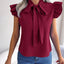 Elegant Tie Neck Cap Sleeve Blouse