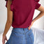 Elegant Tie Neck Cap Sleeve Blouse