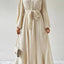 Tied Button Up Balloon Sleeve Dress