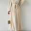 Tied Button Up Balloon Sleeve Dress