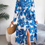 Tied Button Up Long Sleeve Dress - Korvel