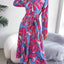 Tied Button Up Long Sleeve Dress - Korvel