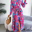 Tied Button Up Long Sleeve Dress - Korvel