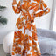 Tied Button Up Long Sleeve Dress - Korvel