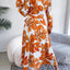 Tied Button Up Long Sleeve Dress - Korvel