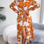 Tied Button Up Long Sleeve Dress - Korvel