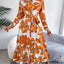 Tied Button Up Long Sleeve Dress - Korvel