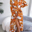 Tied Button Up Long Sleeve Dress - Korvel