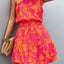 Robe à épaule unique smockée imprimée