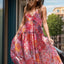 Tiered Printed V-Neck Sleeveless Dress